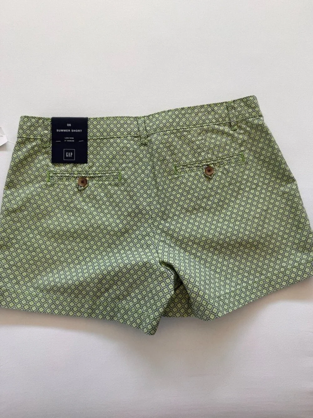 Fresh! Gap Green Geometric Summer Shorts – Size 6 NWT